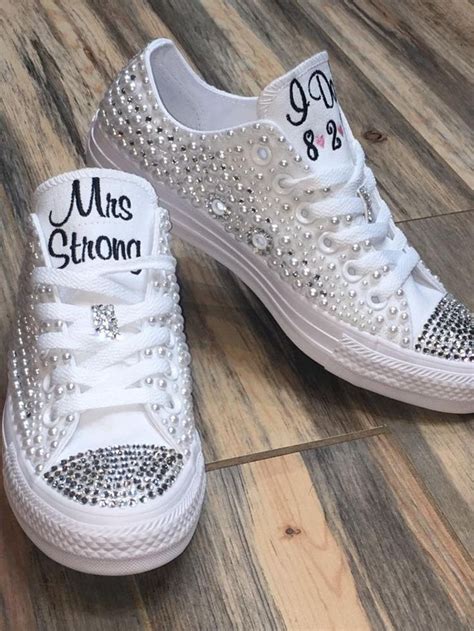 bride sneakers for wedding day.